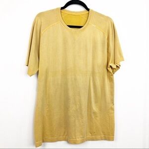 Lululemon Metal Vent Tech Long Sleeve Athletic Top Orange Striped Size M Men's